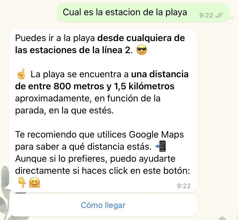 Bot Querón, el chatbot de Metro Málaga en WhatsApp