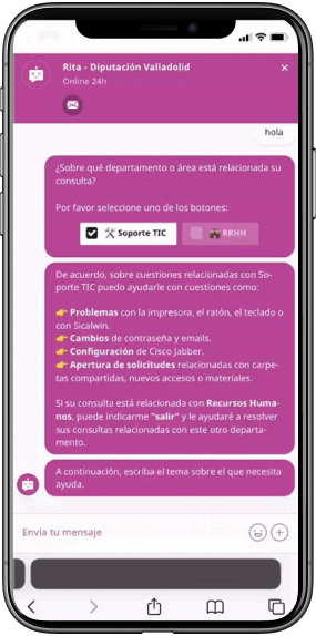 Diputación de Valladolid lanza un chatbot en la Intranet para atender a sus empleados